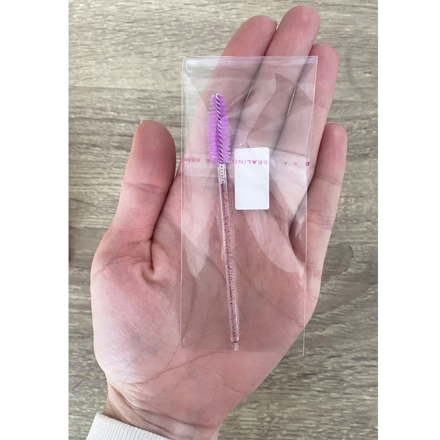 Hair brush, nylon, violet on clear base with violet glitter, 1 pc.