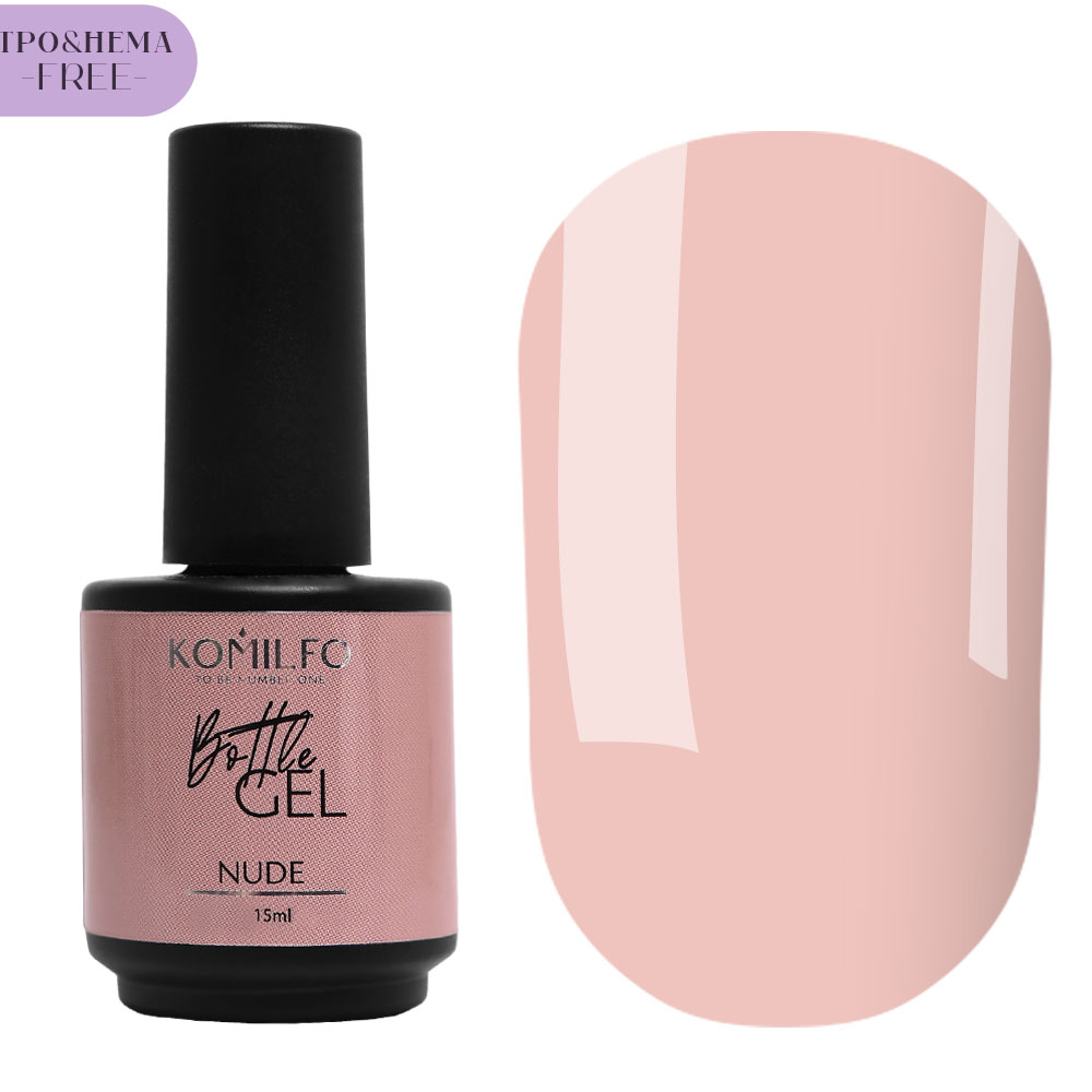 Komilfo Bottle Gel Nude HEMA/TPO free, жидкий гель для ногтей, 15 мл