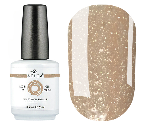 Atica GPM217 Fervor gel varnish (peach with glitter), 7.5 ml