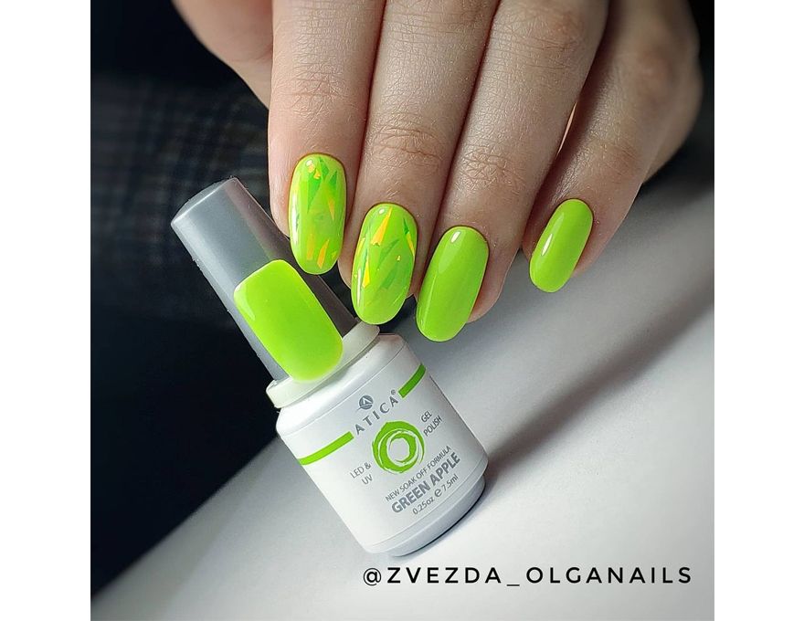 Gel varnish Atica Green Apple GPM172 (light green, enamel), 7.5 ml