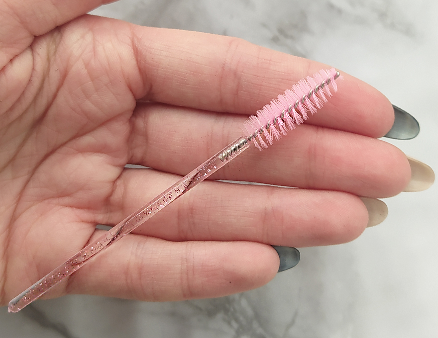 Hair brush, nylon, erysipelas on a clear base with erysipelas glitter, (1 pc)