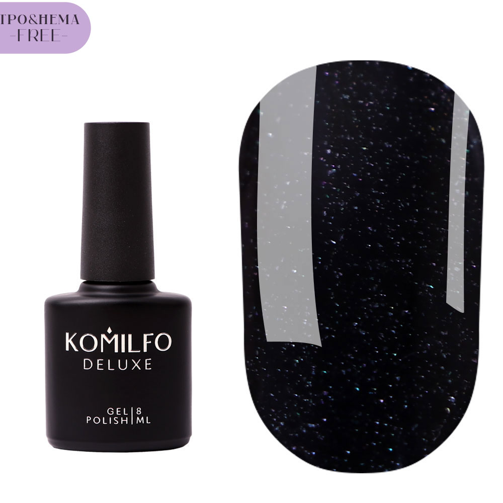 Komilfo No Wipe Glitter Top HEMA/TPO free - топ для гель-лака с глиттером без ЛС, 8 мл