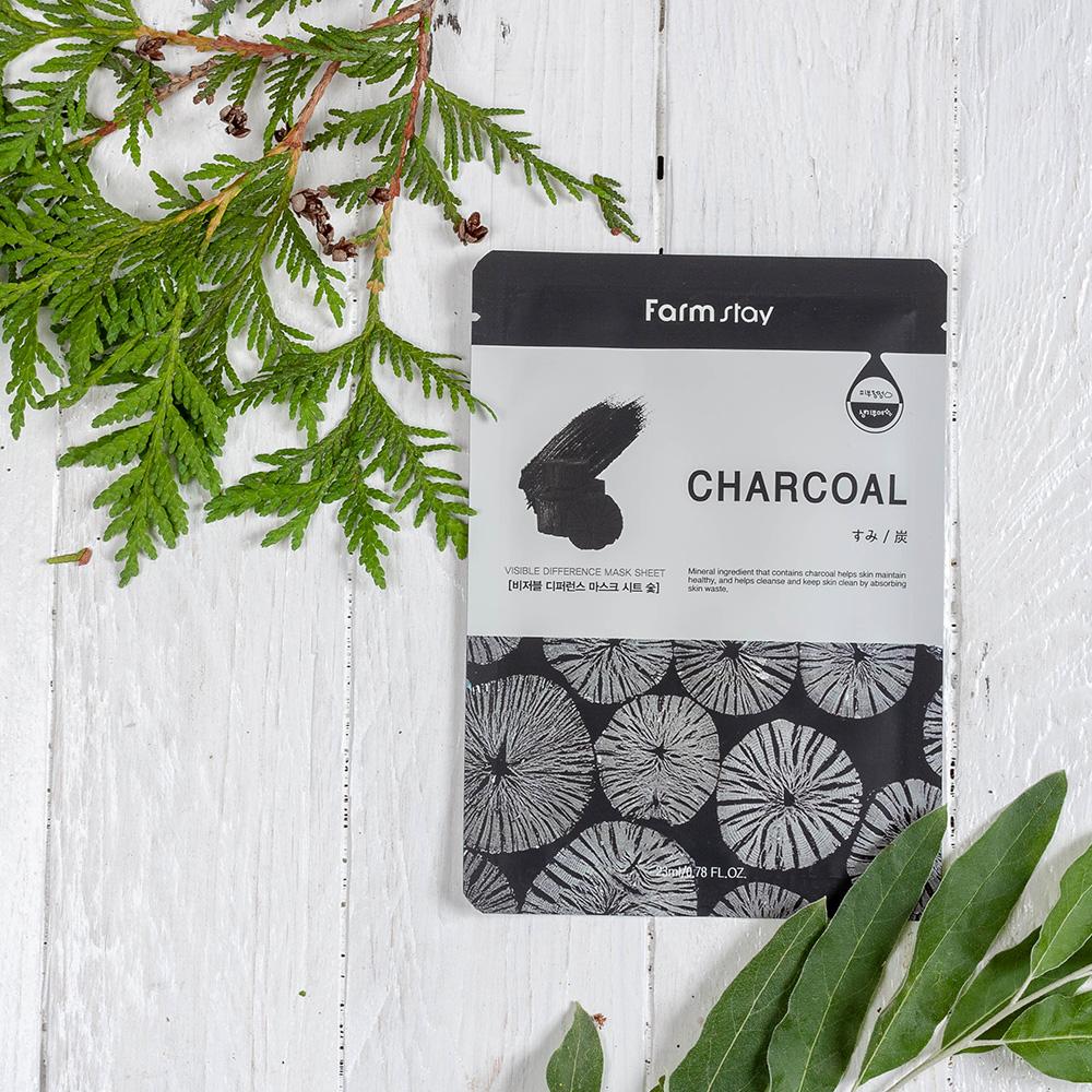 FARMSTAY Visible Difference Mask Sheet Charcoal, 23 ml FARMSTAY Visible Difference Mask Sheet Charcoal, 23 ml