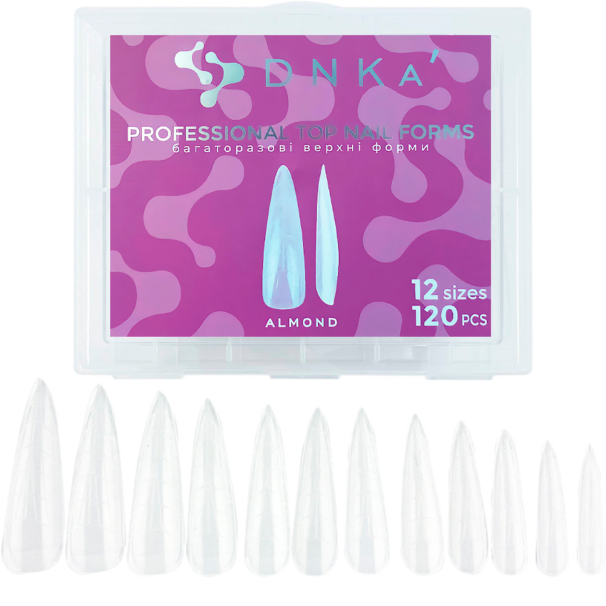 DNKa Верхні форми для моделювання Top Nail Forms Almond, 120 шт