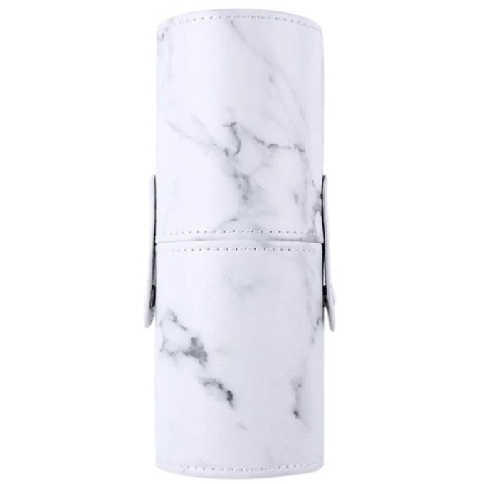 Brush storage tube white (marble), length 23 cm
