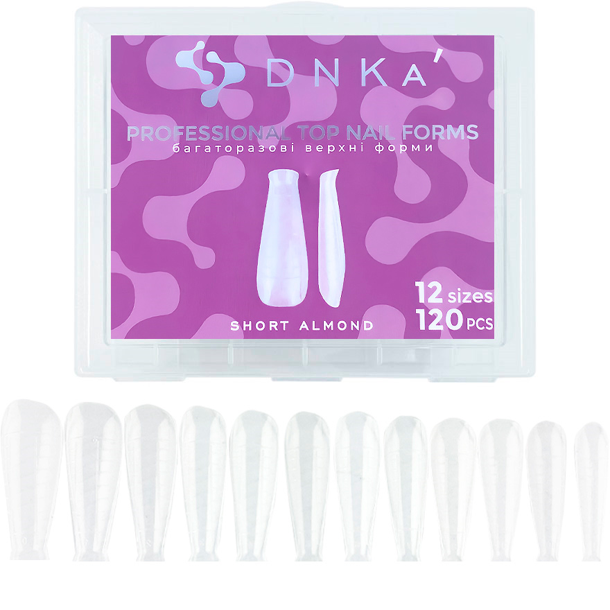 DNKa Top forms for modeling Top Nail Forms Short Almond, 120 pcs