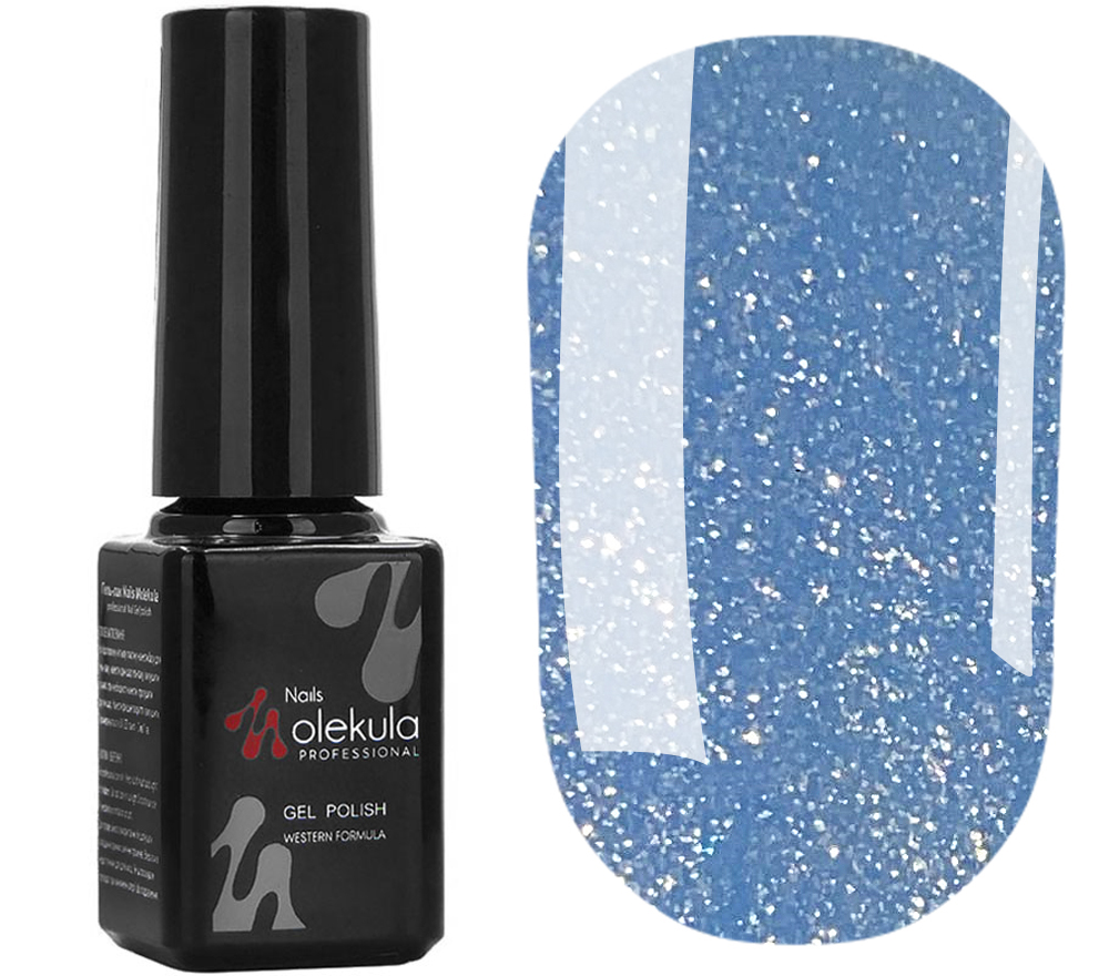 Gel polish Molekula No. 144 (blue, with mica), 6 ml
