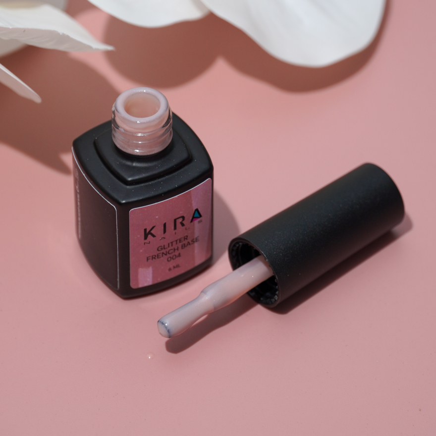 Kira Nails База для нігтів Glitter French Base 004, 6 мл