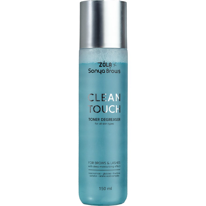 ZOLA x Sonya Brows Тонер-знежирювач для брів та вій Clean Touch, 150 мл