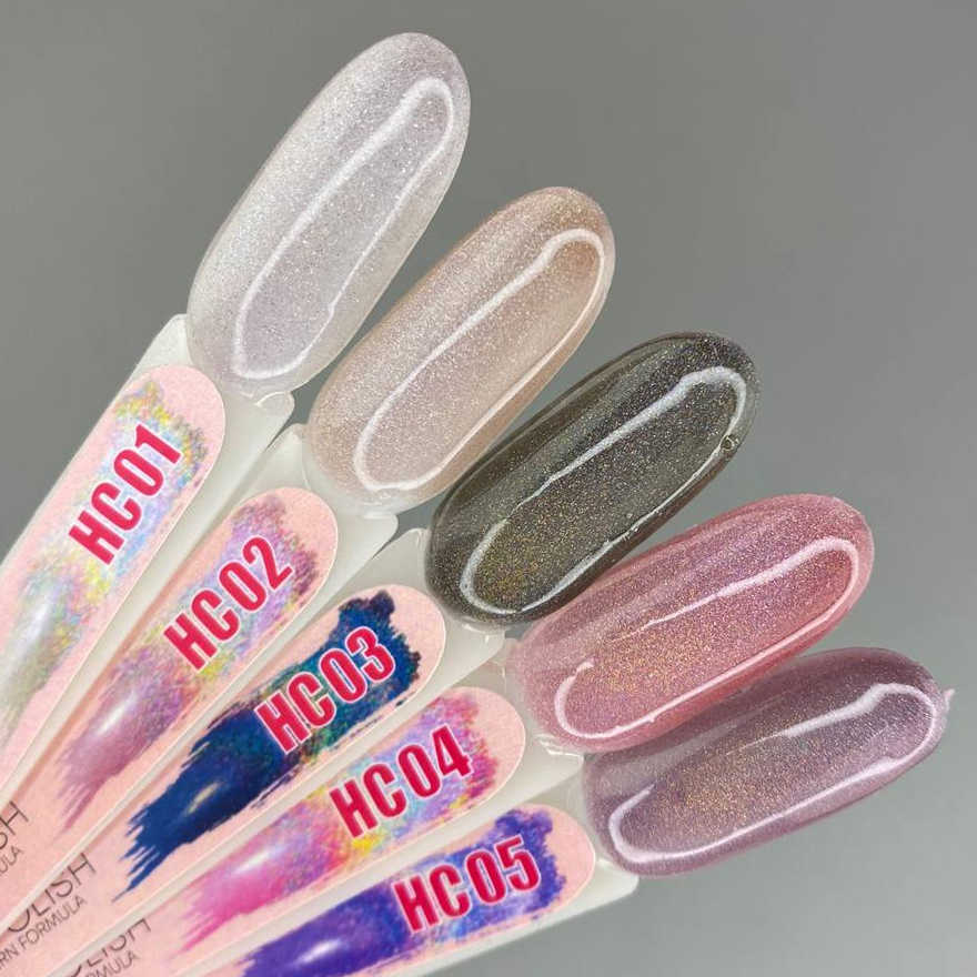 Molekula HOLOGRAPHIC Cat's eye HC02 gel varnish (beige holographic), 6 ml
