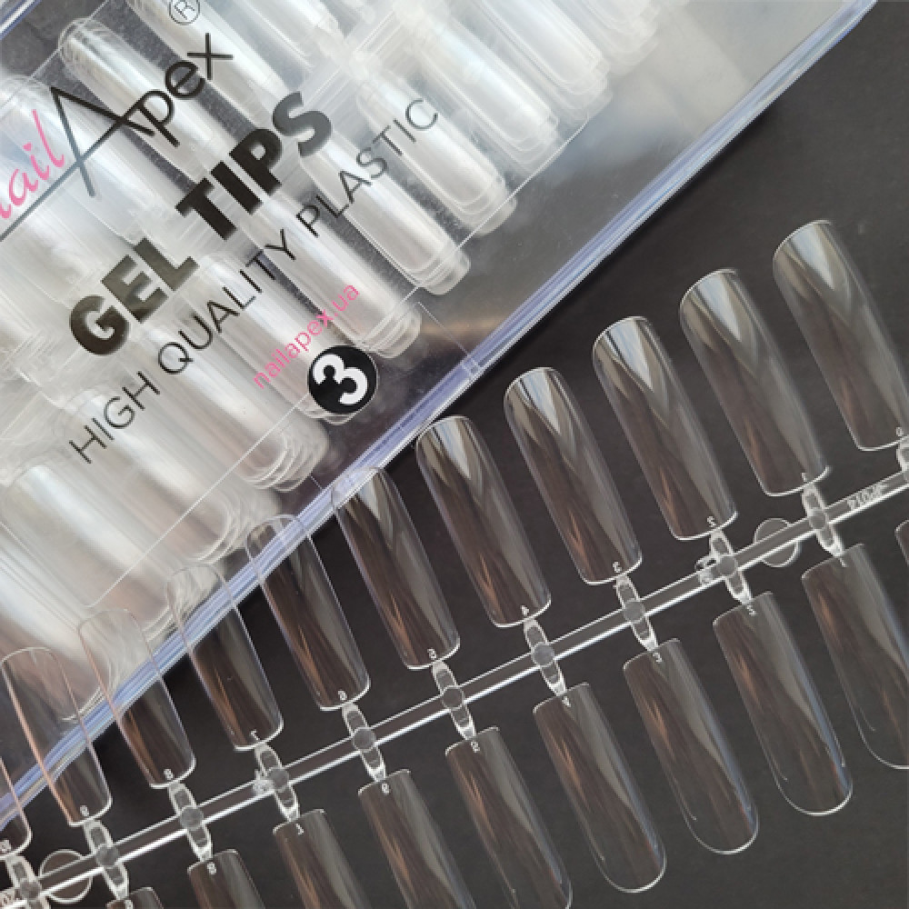 Nailapex Gel tips square №3, 360 pcs.