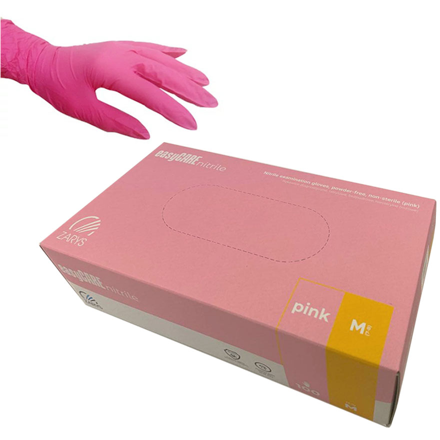 EasyCARE Рукавички нітрилові Pink (M) 100 шт (50 пар), щільність 4 г