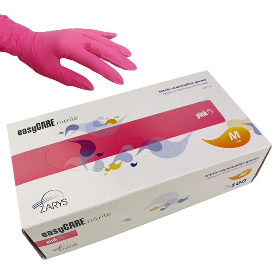 EasyCARE Рукавички нітрилові Pink (M) 100 шт (50 пар), щільність 4 г