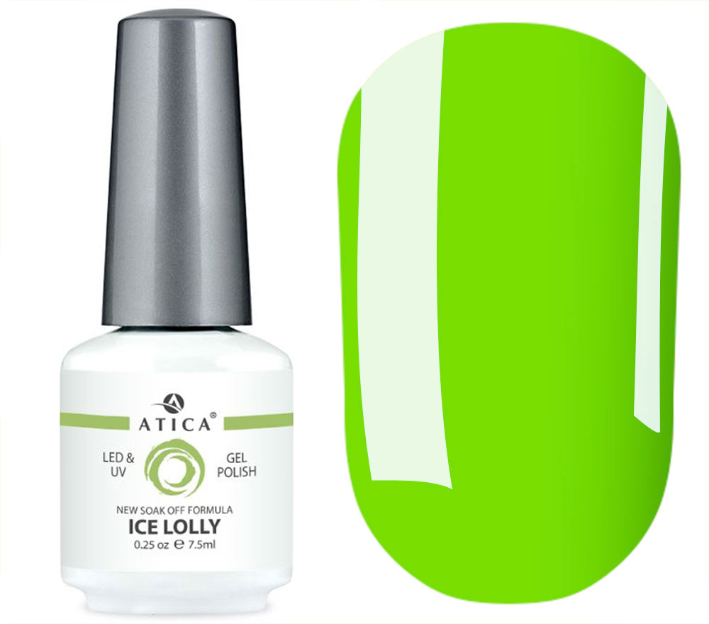 Atica Ice Lolly Gel Polish (light green, enamel), 7.5 ml
