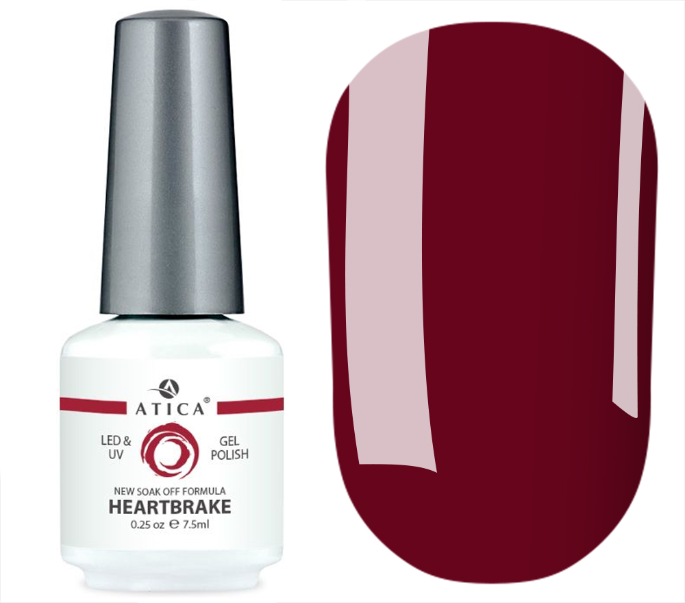 Gel polish Atica GPM 263 Heartbrake (deep red, enamel), 7.5 ml