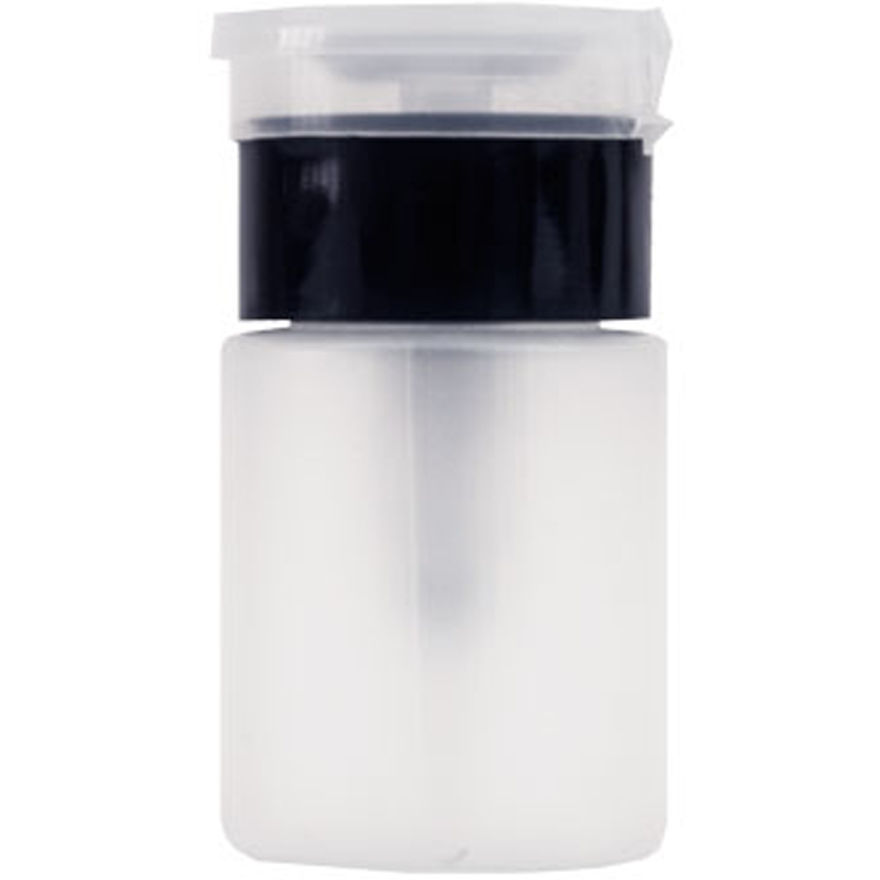 Plastic container with a plastic dispenser for liquids, black, 50 ml