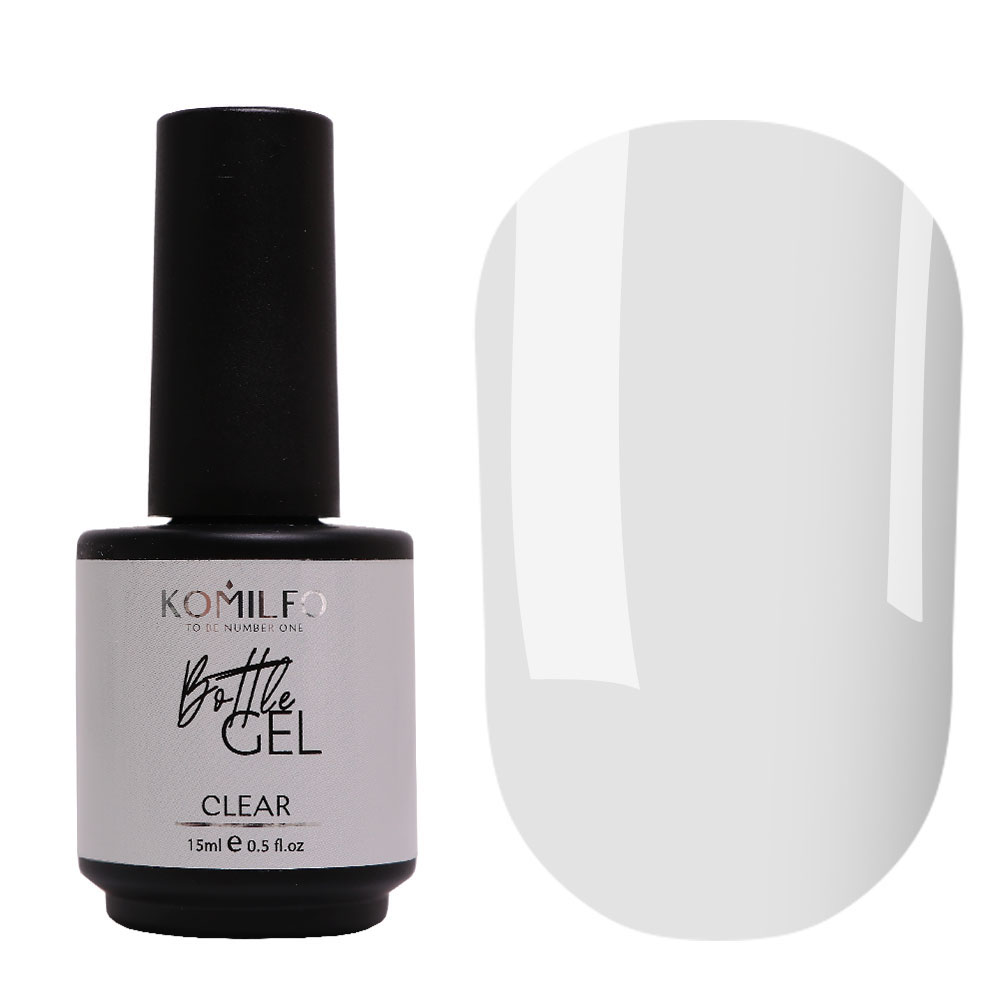 Komilfo Bottle Gel Clear с кисточкой, 15 мл