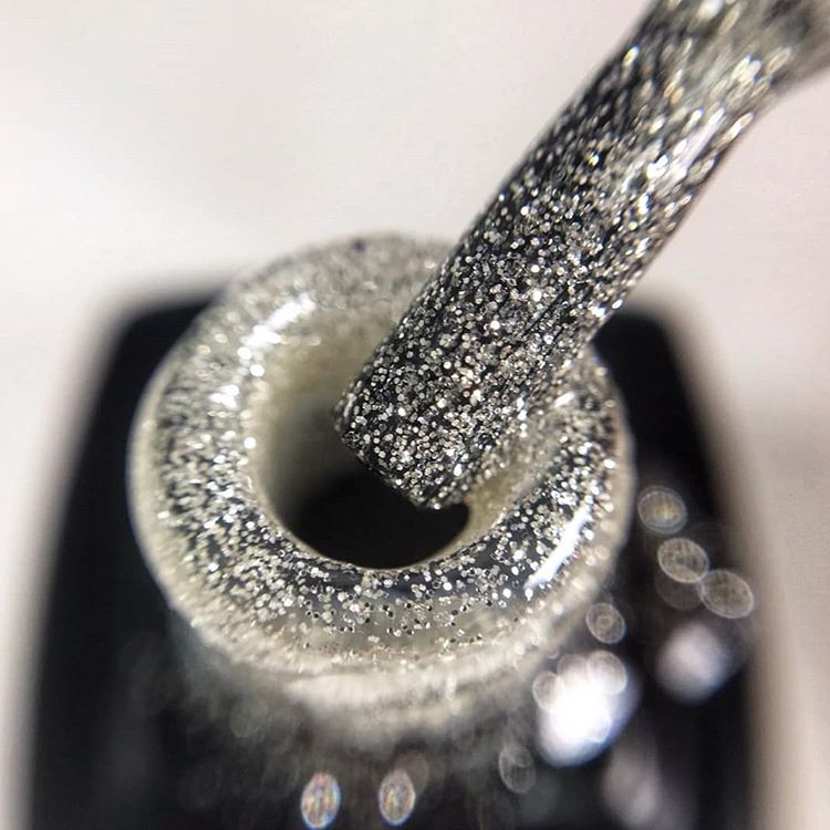 Kira Nails gel varnish No. 162 (gold with silver sparkles, enamel), 6 ml