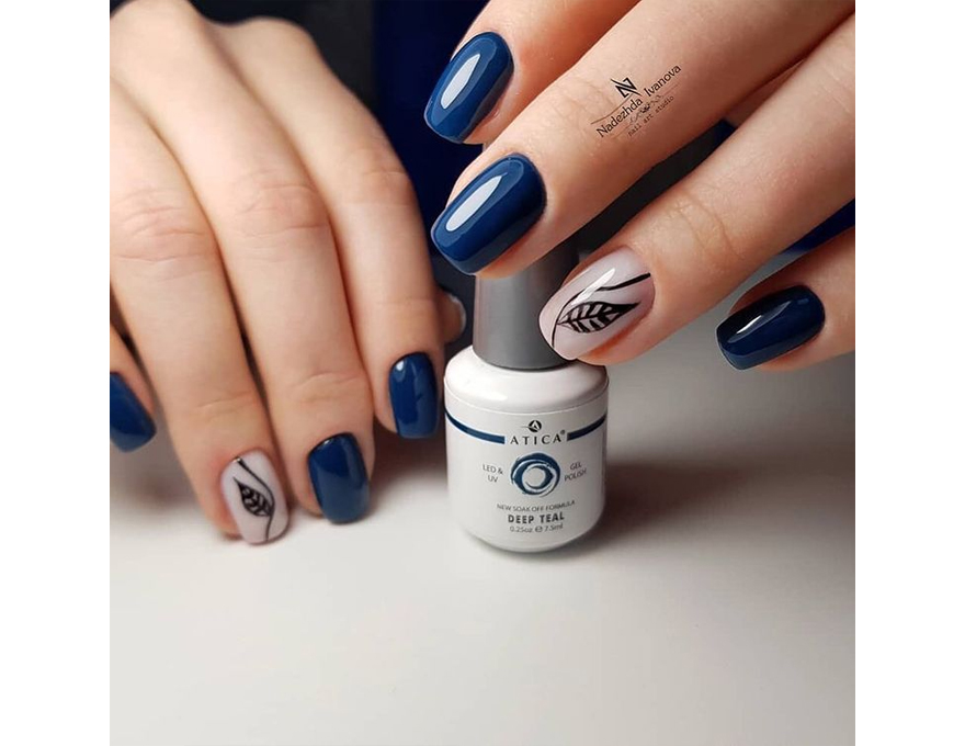 Atica Deep Teal GPM101 gel varnish (navy blue, enamel), 7.5 ml