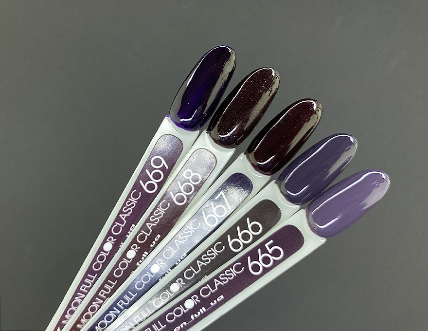 Гель-лак MOON FULL color Gel polish №668 шоколадно-сливовий з шимером, 8 мл