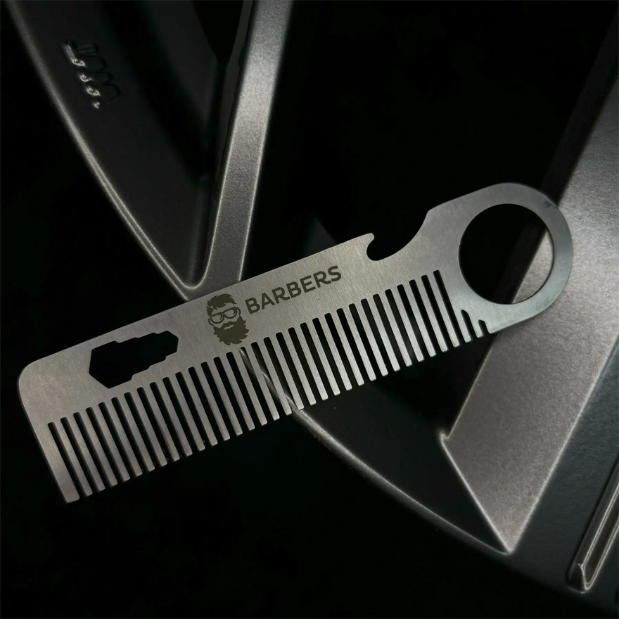BARBERS Расческа металлическая для бороды и волос Metal Comb