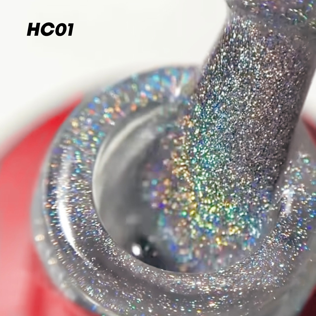 Molekula HOLOGRAPHIC Cat's eye HC01 gel varnish (silver holographic), 6 ml Molekula HOLOGRAPHIC Cat's eye HC01 gel varnish (silver holographic), 6 ml