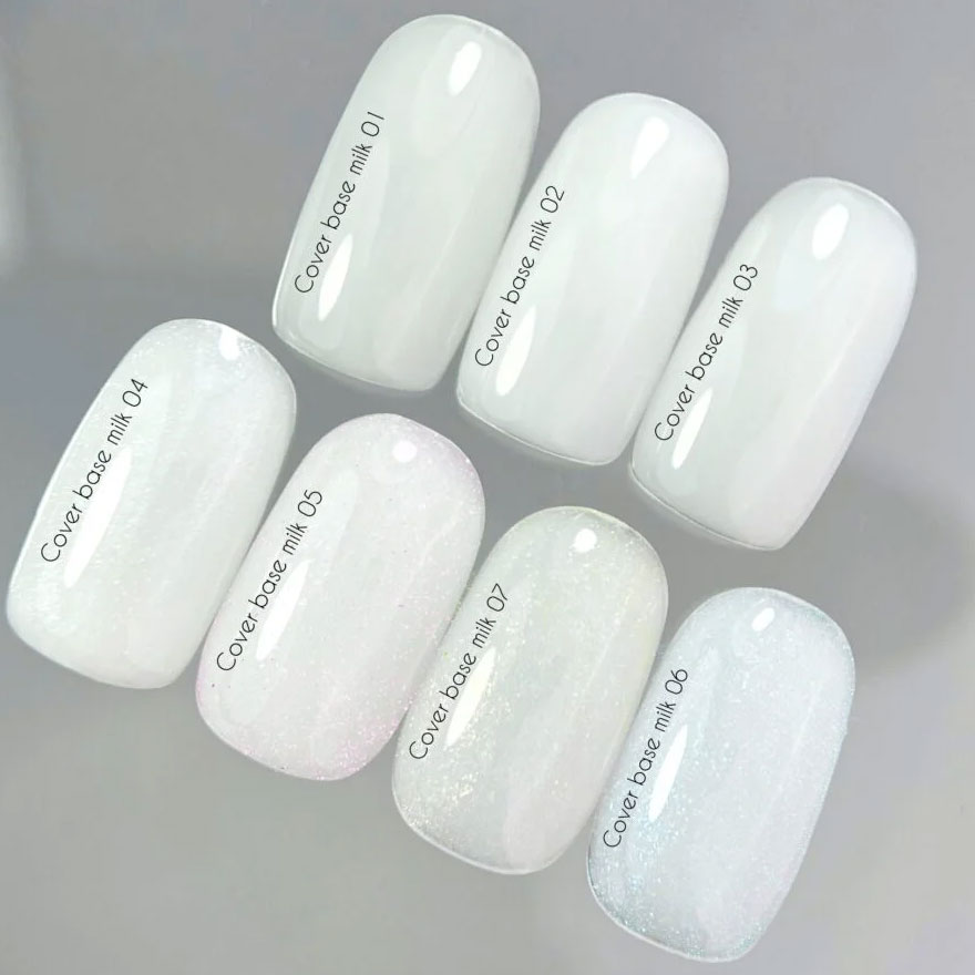 Nails Of The Day Cover base milk No. 05 (milk base with rye shimmer), 10 ml
