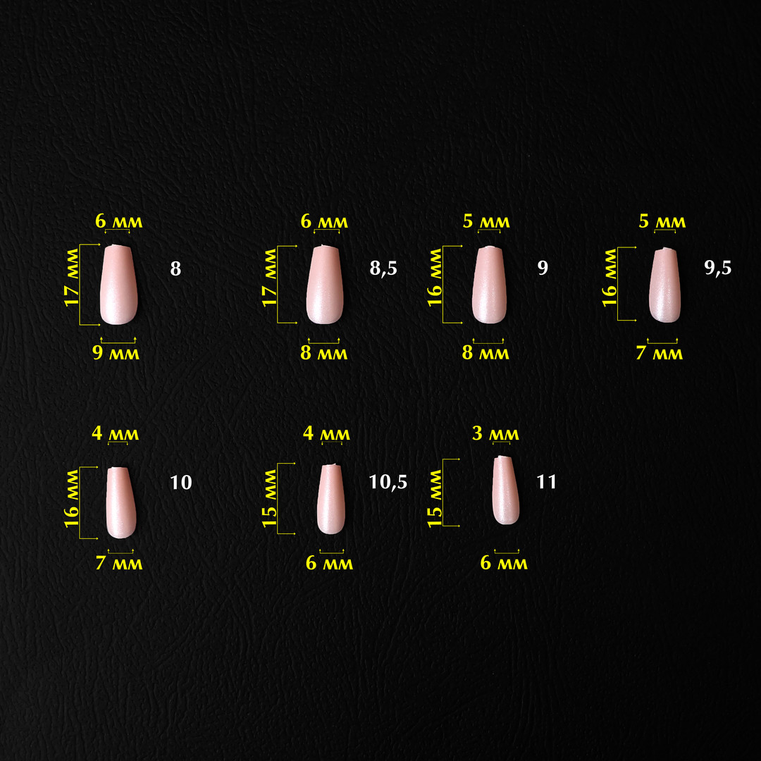 Komilfo SoFast Nail Froms Nude Ballerina Short - gel forms for extension, 300 pcs
