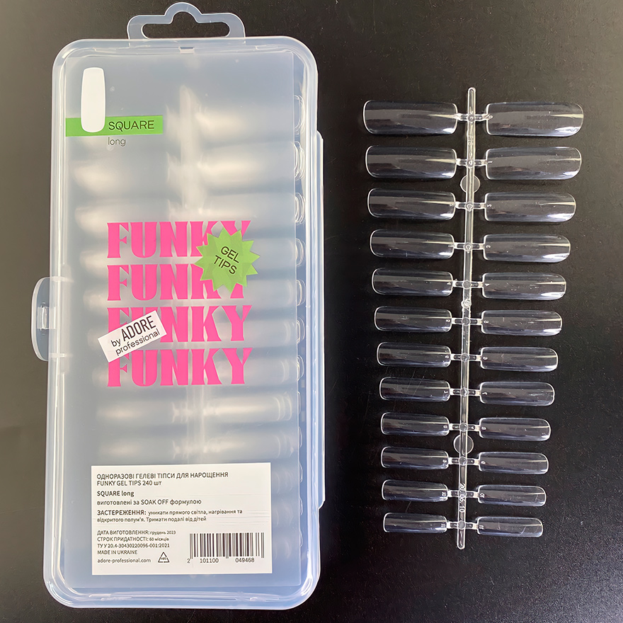 ADORE Gel tips Funky Gel Tips SQUARE long