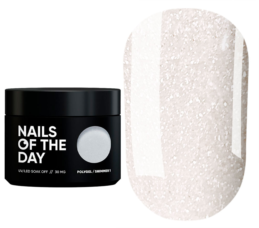 Nails Of The Day Poly Gel Shimmer #01 (milky with micro-shine), 30 ml
