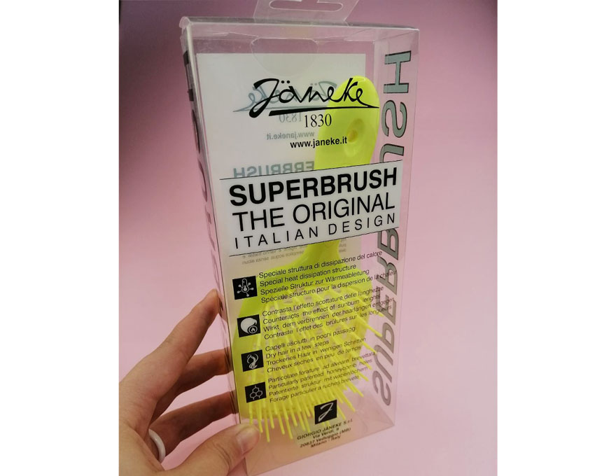 Janeke Superbrush Hair comb Yellow neon