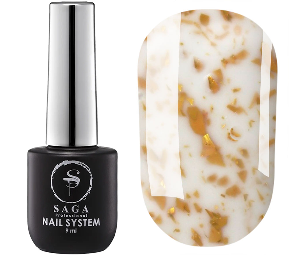 SAGA professional LEAF BASE 4 (milky with gold leaf), 8 ml