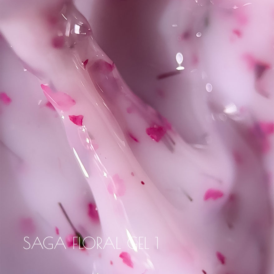 SAGA гель для ногтей цветочный professional Liquid Floral gel 01, 15 мл