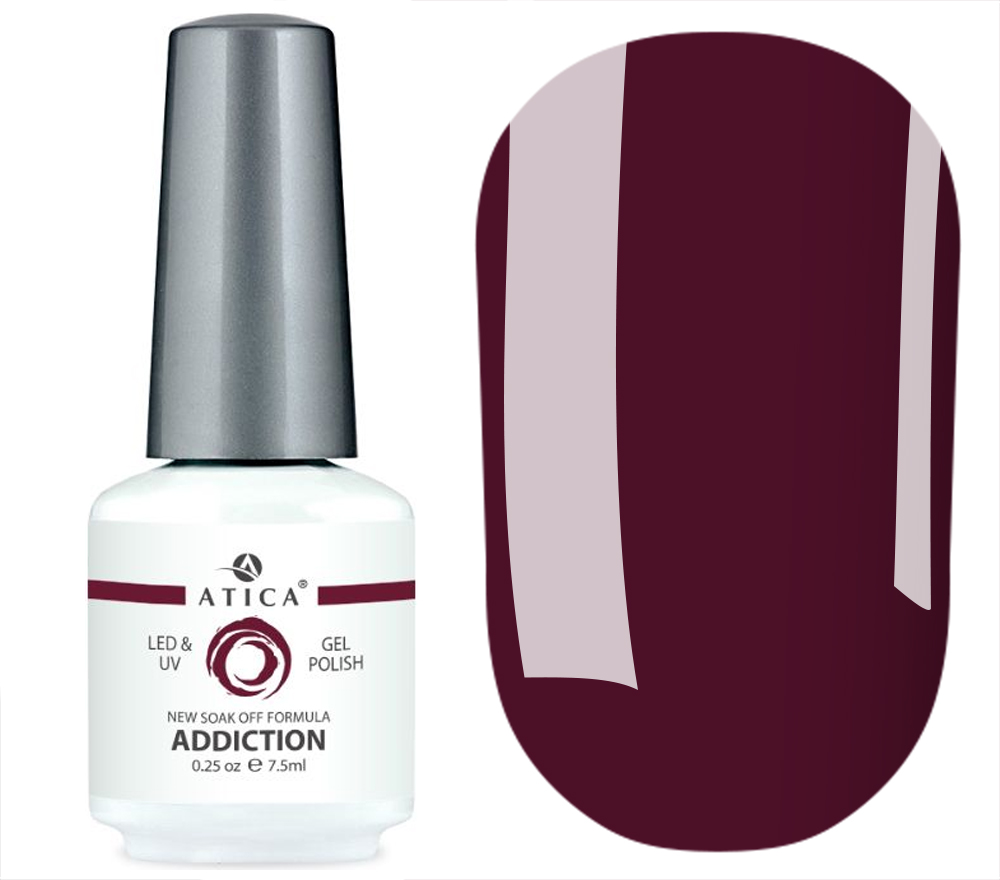Gel polish Atica GPM 265 Addiction (dark cherry, enamel), 7.5 ml