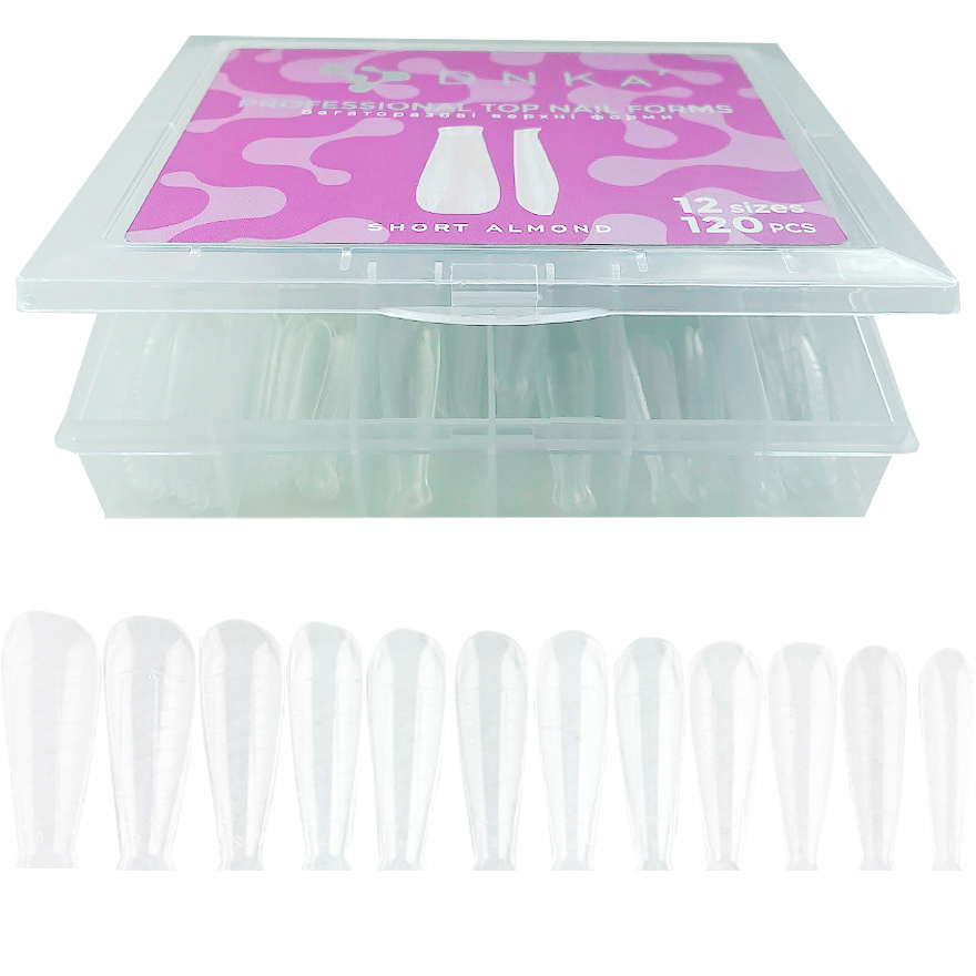 DNKa Top forms for modeling Top Nail Forms Short Almond, 120 pcs