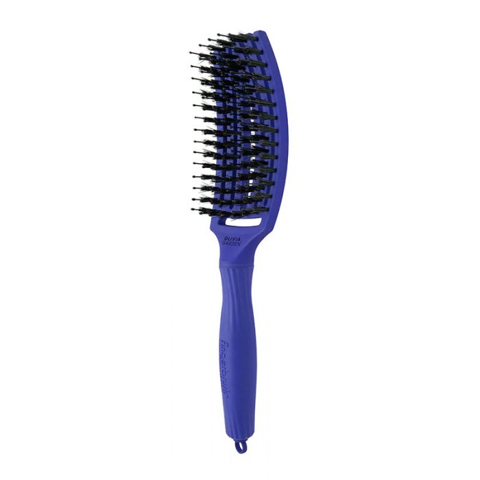 Olivia Garden Щетка массажная с натуральной щетиной Finger Brush Combo Medium Tropical Blue