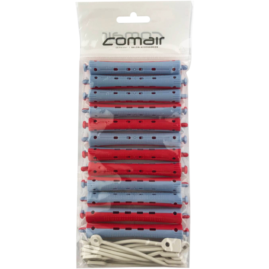 Comair Cold curlers, long, 2-color, with rubber band (pack of 12 pcs.), d 11mm