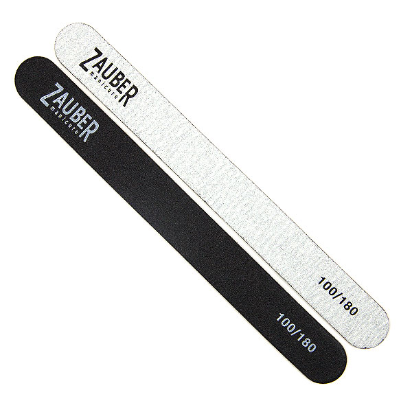 Zauber files straight narrow 100/180 for natural and artificial nails, 2 pcs. packaged