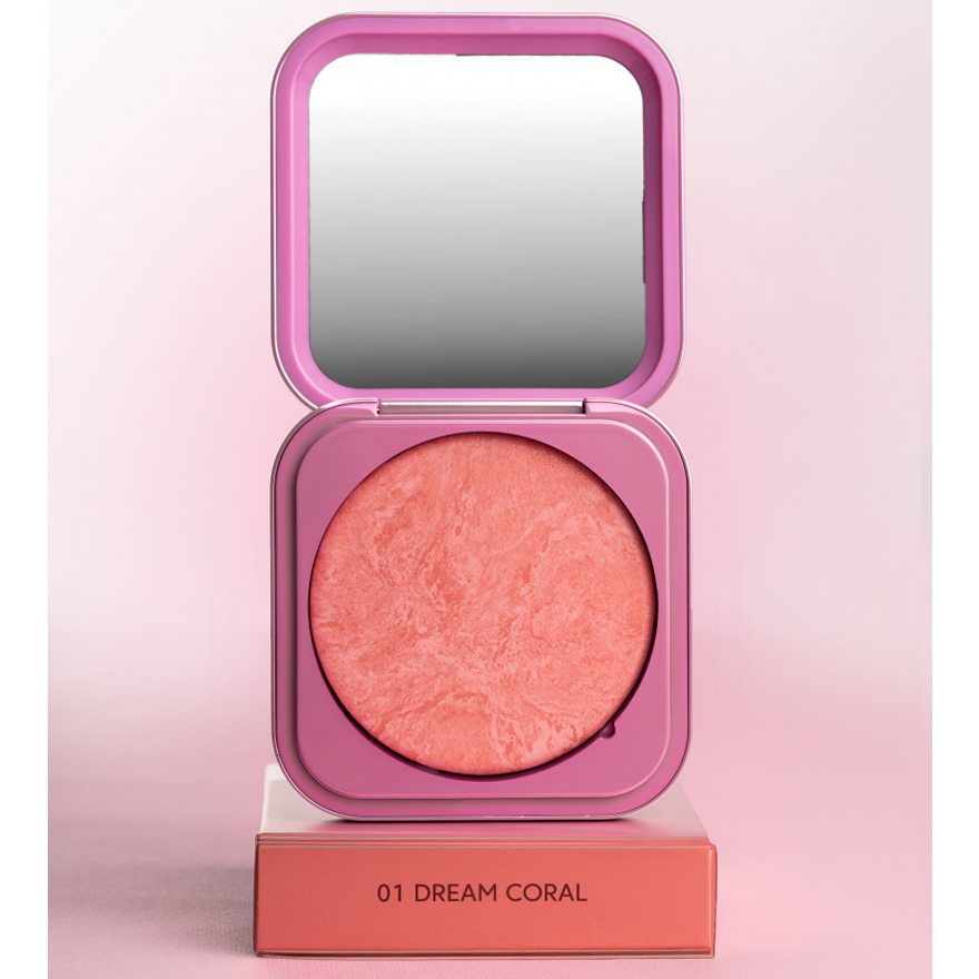 ZOLA Румяна Velvet Blush Glow 01 Кораловый Сон Dream Coral, 8.5 г