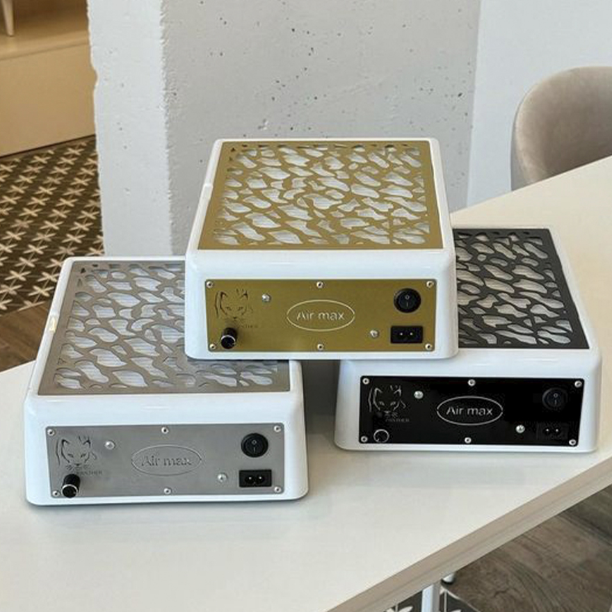 AIR MAX Manicure extractor hood Panther '24, 220V, white with gold panel (24 months warranty)