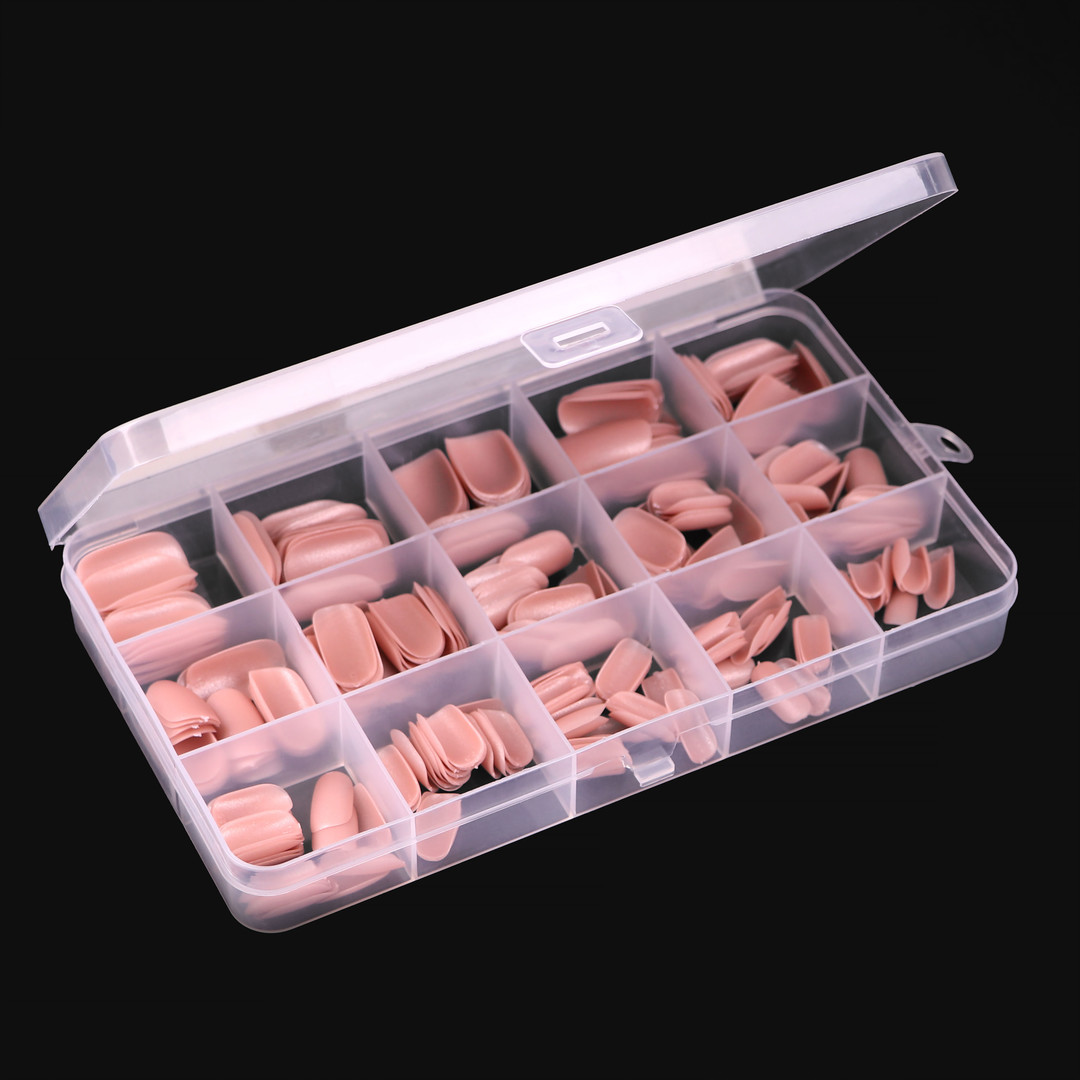 Komilfo SoFast Nail Froms Nude Soft Square Medium - gel forms for extension, 300 pcs