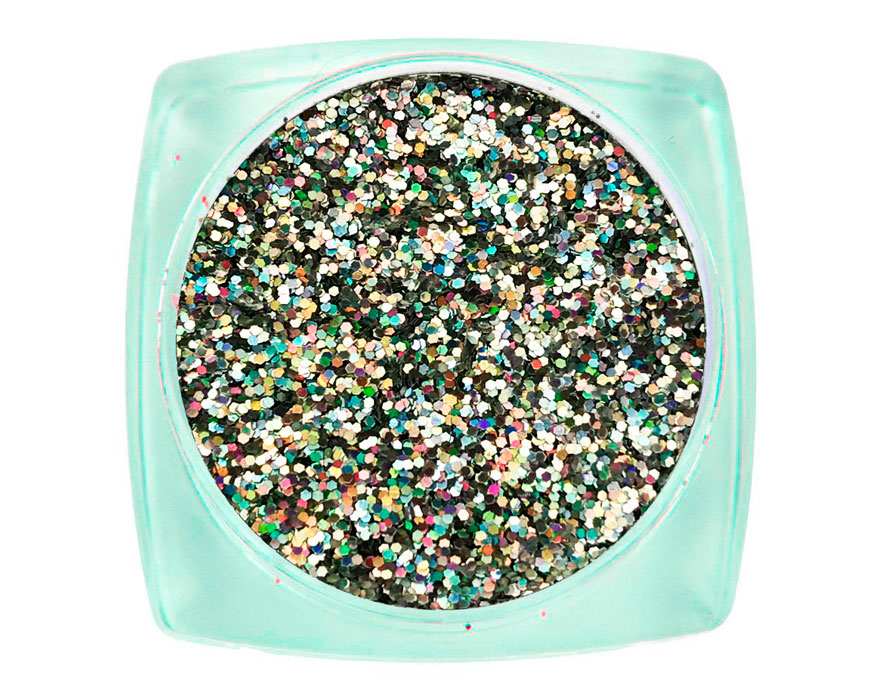 Komilfo spangles 104G, size 0.4 mm, (silver, hologram) E, 2.5 g Komilfo spangles 104G, size 0.4 mm, (silver, hologram) E, 2.5 g