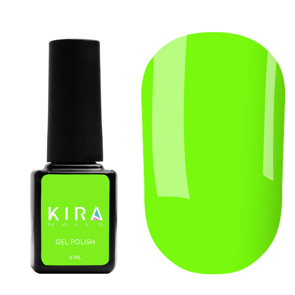 Kira Nails gel-varnish No. 185 (neon light green, enamel) 6 ml
