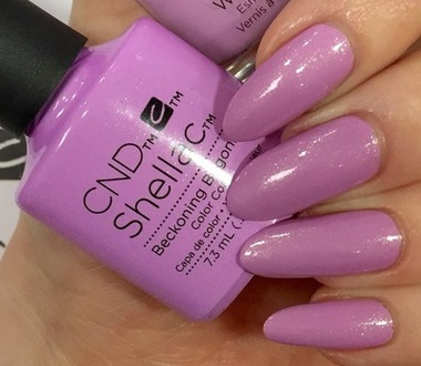 CND Гель-лак для ногтей Shellac Beckoning Begonia (нежный сиренево-розовый с микроблеском), 7,3 мл