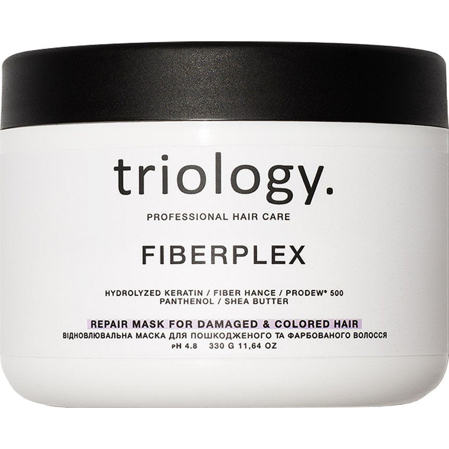 Triology Відновлювальна маска для пошкодженого та фарбованого волосся Fiberplex, 330 г