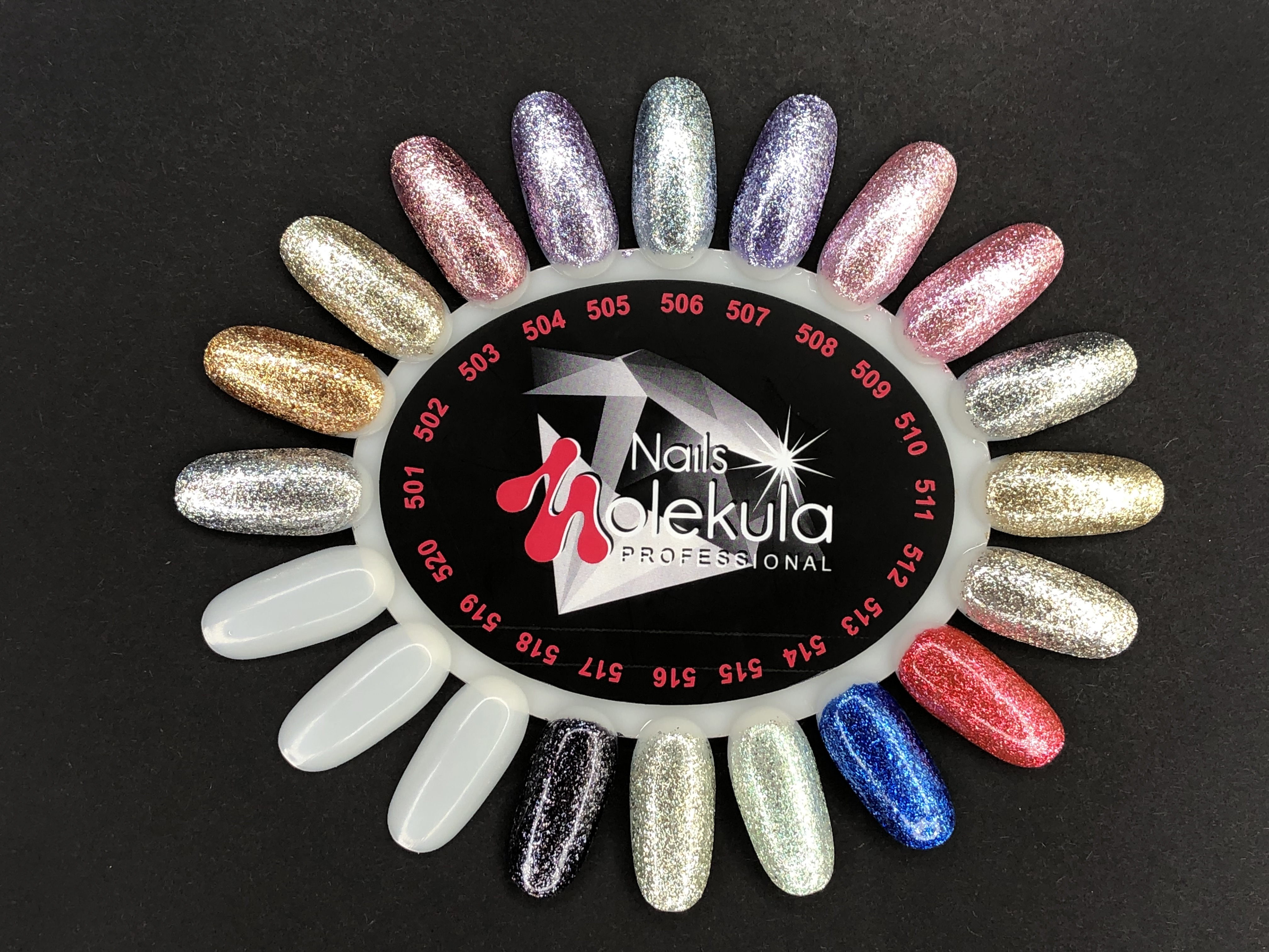 Molekula DIAMOND Gel No. 517 gel-varnish (black, with sparkles and mica), 6 ml