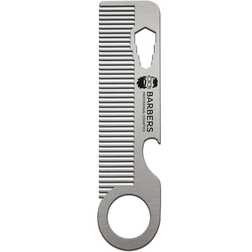 BARBERS Расческа металлическая для бороды и волос Metal Comb