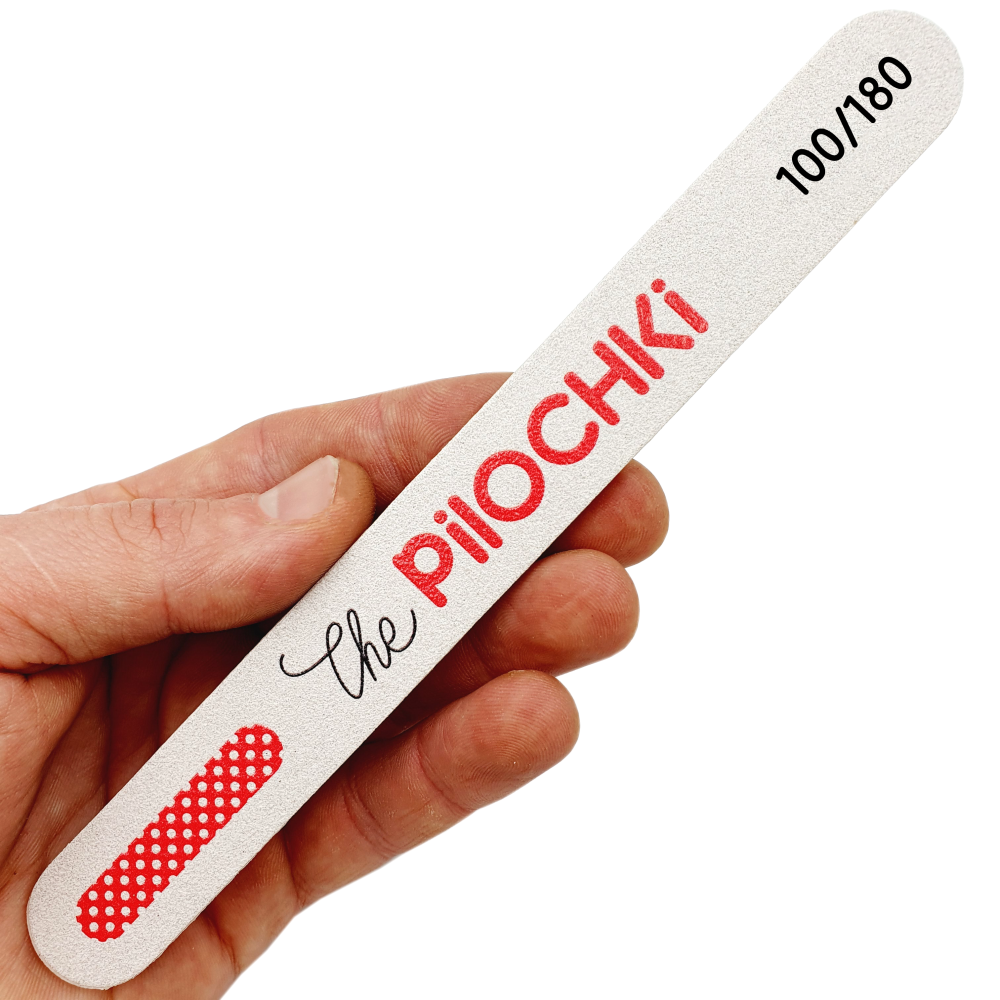 ThePilochki Manicure file Rivna, 180 mm (white) - 100/180 grit