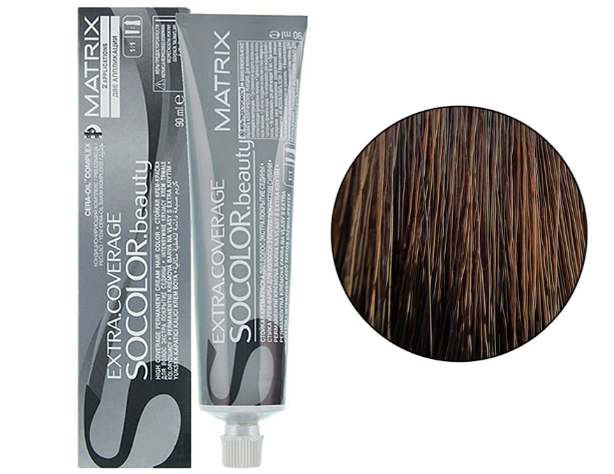Крем-краска для волос Matrix So Color Extra Coverage 505NA (505.01) светлый шатен натуральный пепельный, для седых волос, 90 мл