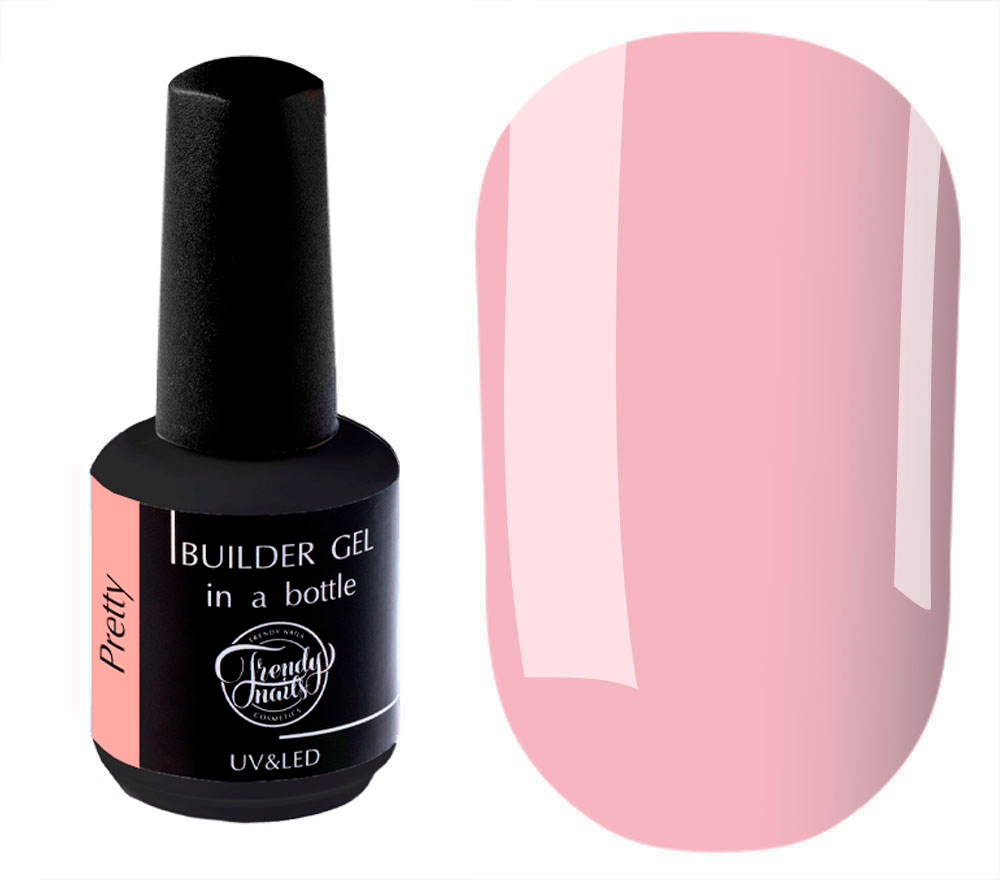 Trendy Nails Builder Gel in a bottle Pretty (теплый персиково-бежевый, полупрозрачный), 15 мл Trendy Nails Builder Gel in a bottle Pretty (теплый персиково-бежевый, полупрозрачный), 15 мл